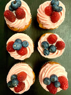 Berry Vanilla Cupcakes - Qty 6