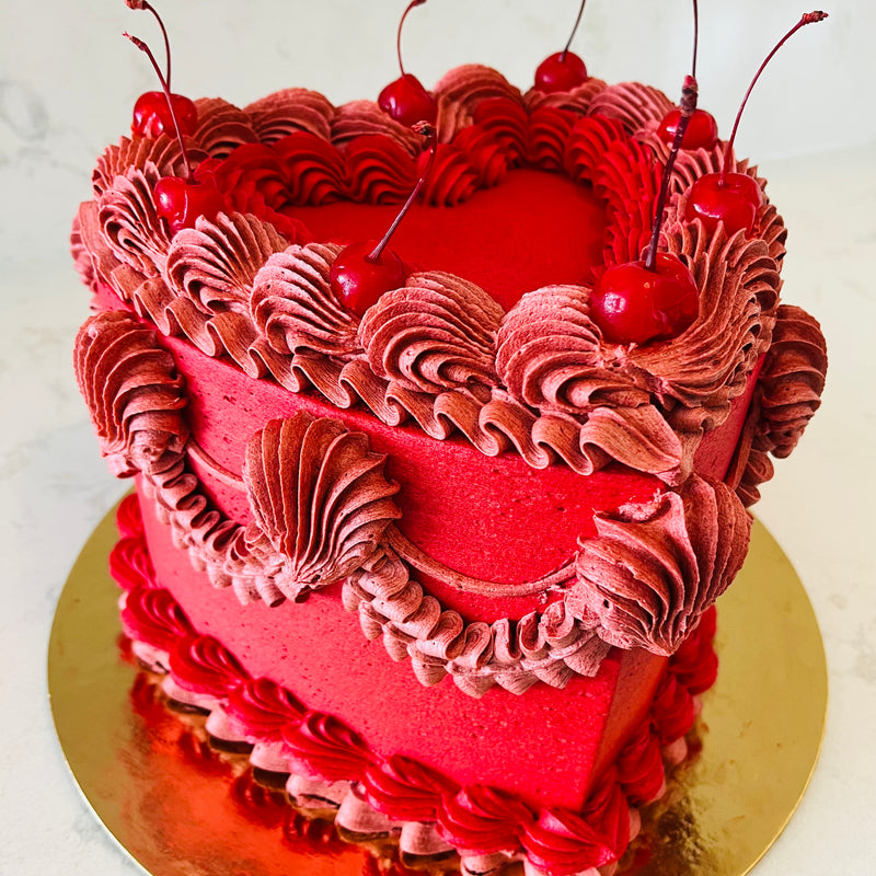 Vintage Heart Cake 6 inch